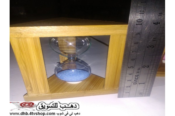 ساعة رملية متحركة زجاج داخل شكل خشبى مثلث رائع