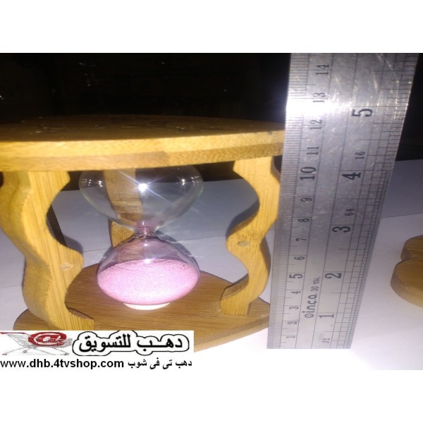 ساعة رملية متحركة زجاج داخل شكل خشبى رائع